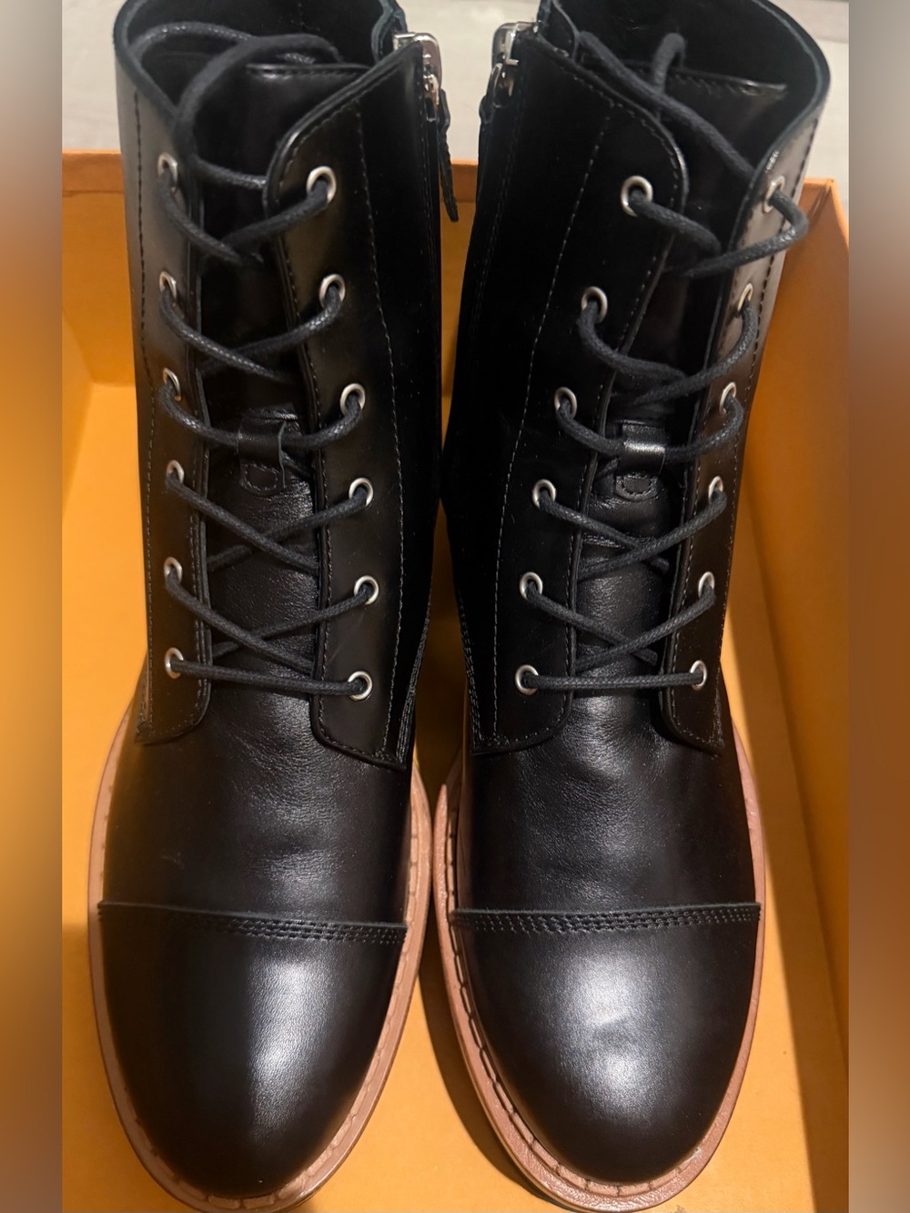 Tod's Leather Ankle Combat Boots - Women’s Size 7 ( NWT)